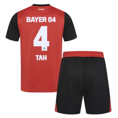 Dětský fotbalový dres Bayer Leverkusen Jonathan Tah #4 2024-25 Domácí Krátký Rukáv (+ trenýrky)